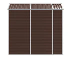 Nnevl Garden Shed Brown 191x215x198 Cm Galvanised Steel