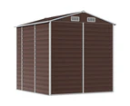 Nnevl Garden Shed Brown 191x215x198 Cm Galvanised Steel