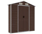 Nnevl Garden Shed Brown 191x215x198 Cm Galvanised Steel