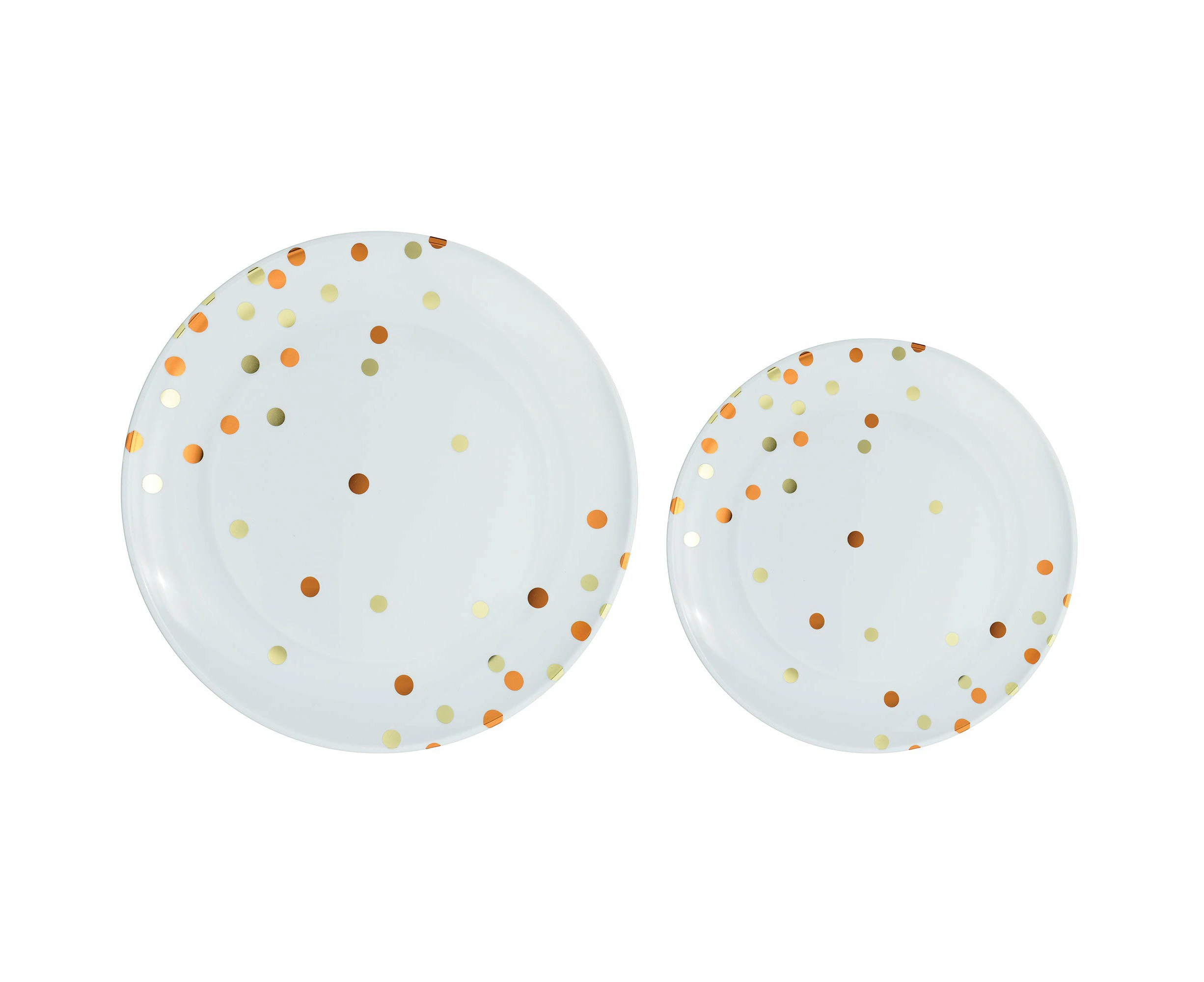 Premium Plastic Plates Hot Stamped with Orange Peel Dots Pack of 20