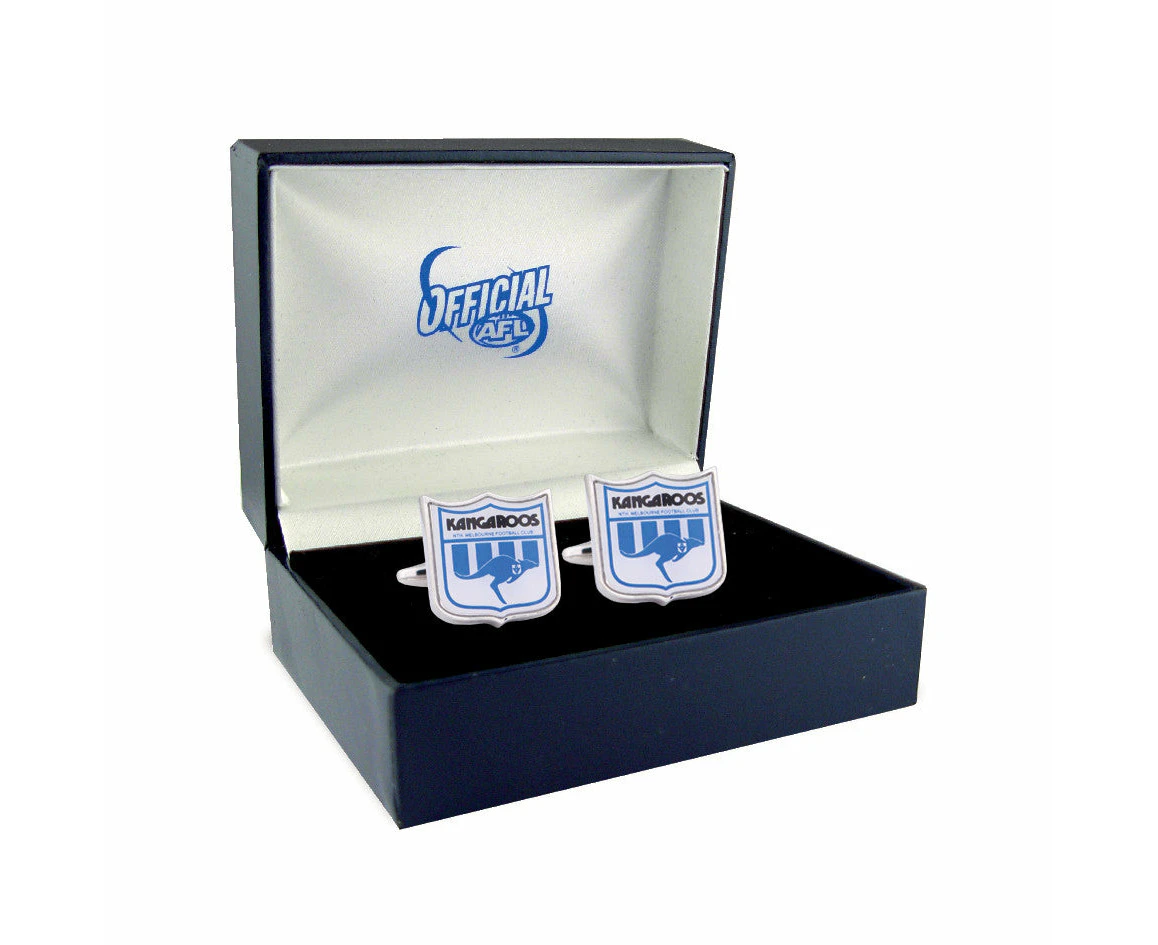 North Melbourne Kangaroos AFL Footy Heritage Retro Shield Mens Cufflinks