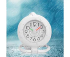 Fashionable Waterproof Dual Use Hanging Table Clock Bathroom Kitchen Home Decoration (White)