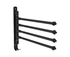 Stainless Steel Swivel Towel Hanger Holder Black Rotating Movable Towel Bar for Bathroom Wardrobe Kitchen4 Arms