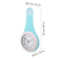 Fashionable Waterproof Hanging Bathroom Kitchen Clock Home Decoration (Blue)