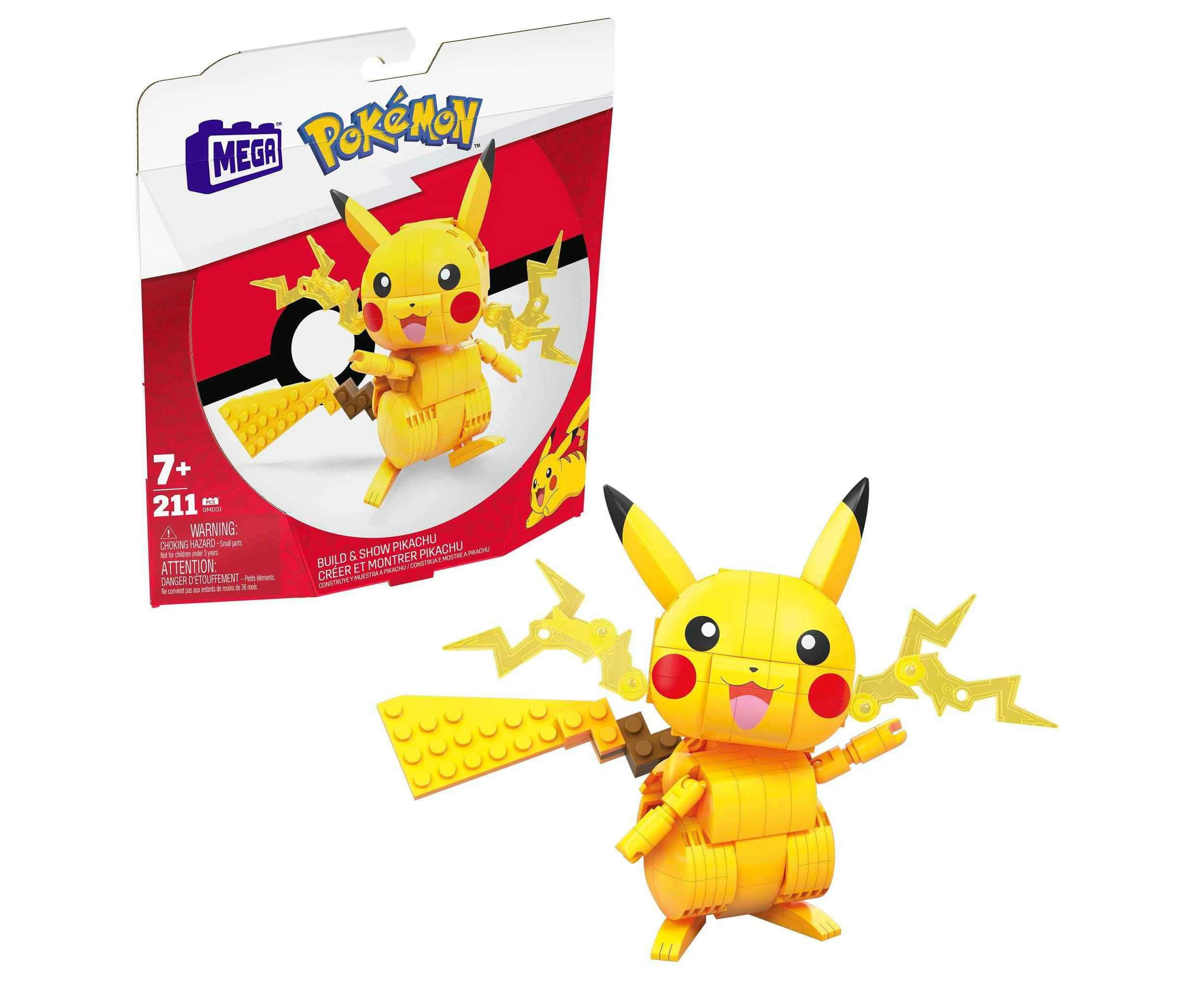 Mega Pokémon Pikachu Building Set!– Build Your Favorite Electric-type! (205 Pieces)