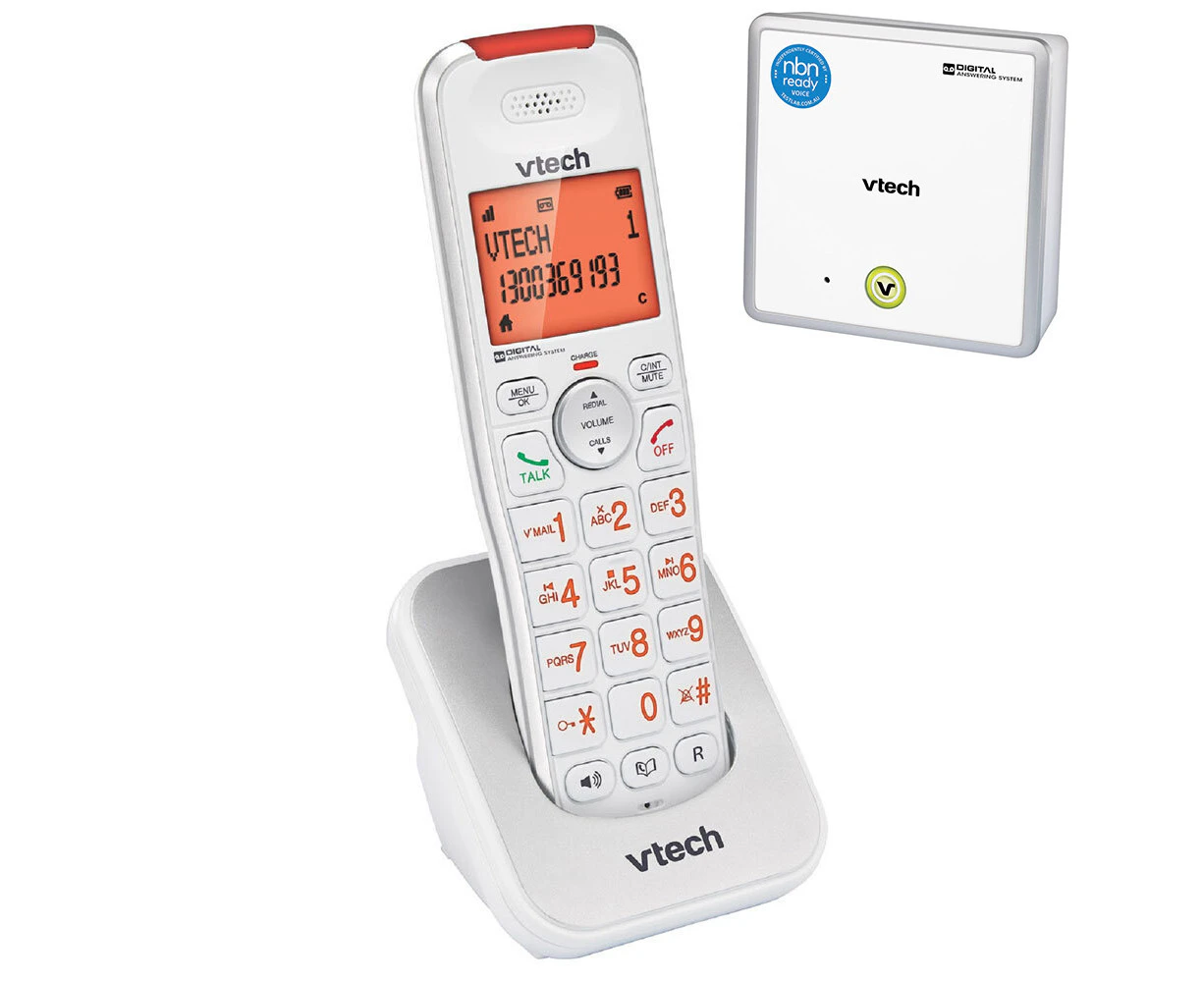 VTech DECT Cordless Home Telephone Headset/Wi-Fi Voice Comms Bridge f/NBN White