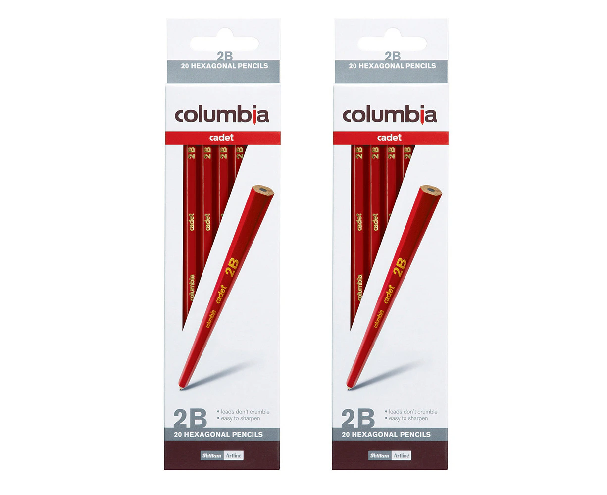 40pc Columbia Cadet Range 2B Drawing/Sketching Hexagonal Pencils