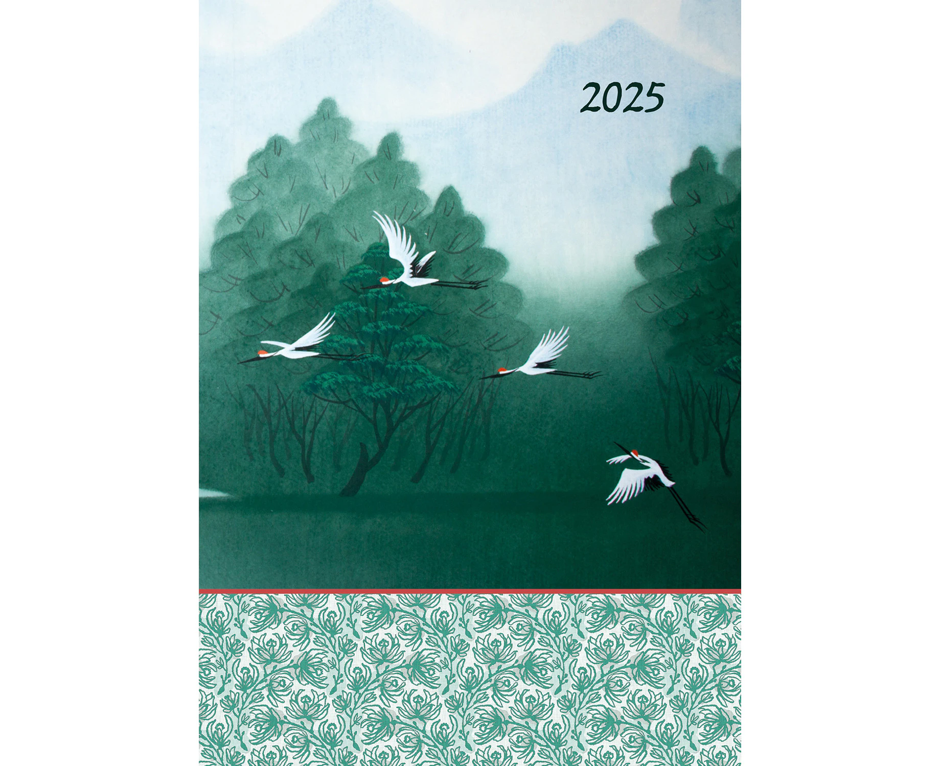 Cranes - 2025 A5 Padded Cover Diary Premium Planner Book Christmas New Year Gift