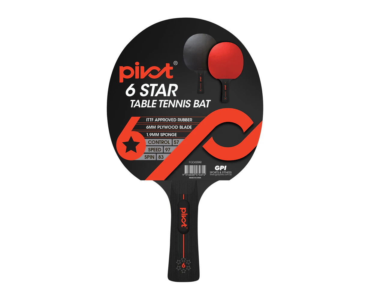 Pivot 6 Star Table Tennis Racquet Ping Pong Paddle Bat Sports Equipment