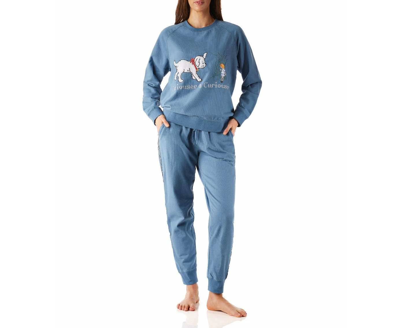 Young Spirit Alice In Wonderland Soft Cotton Tracksuit Set - Denim