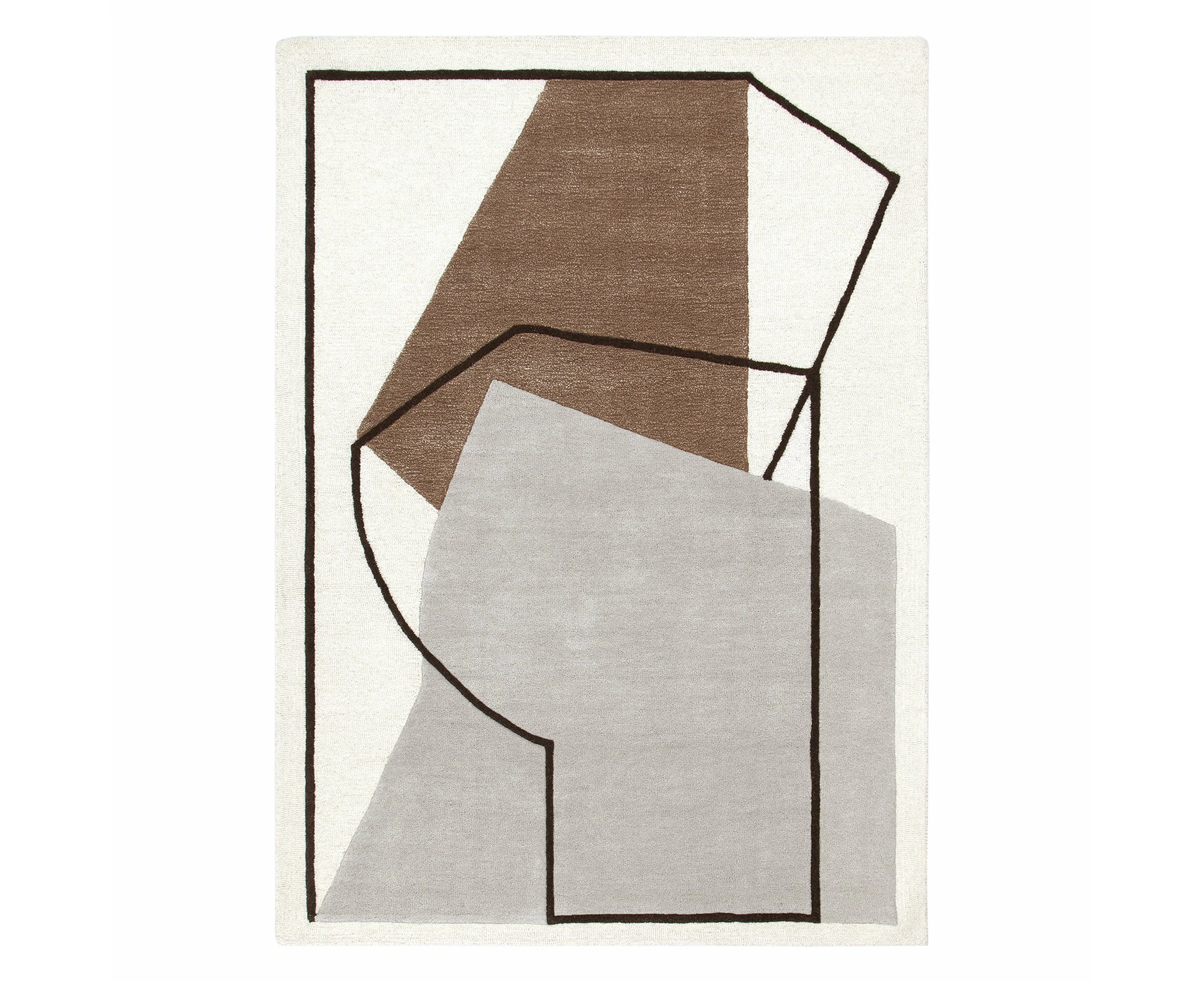 Les Nomades Minimal Beige Wool Rug