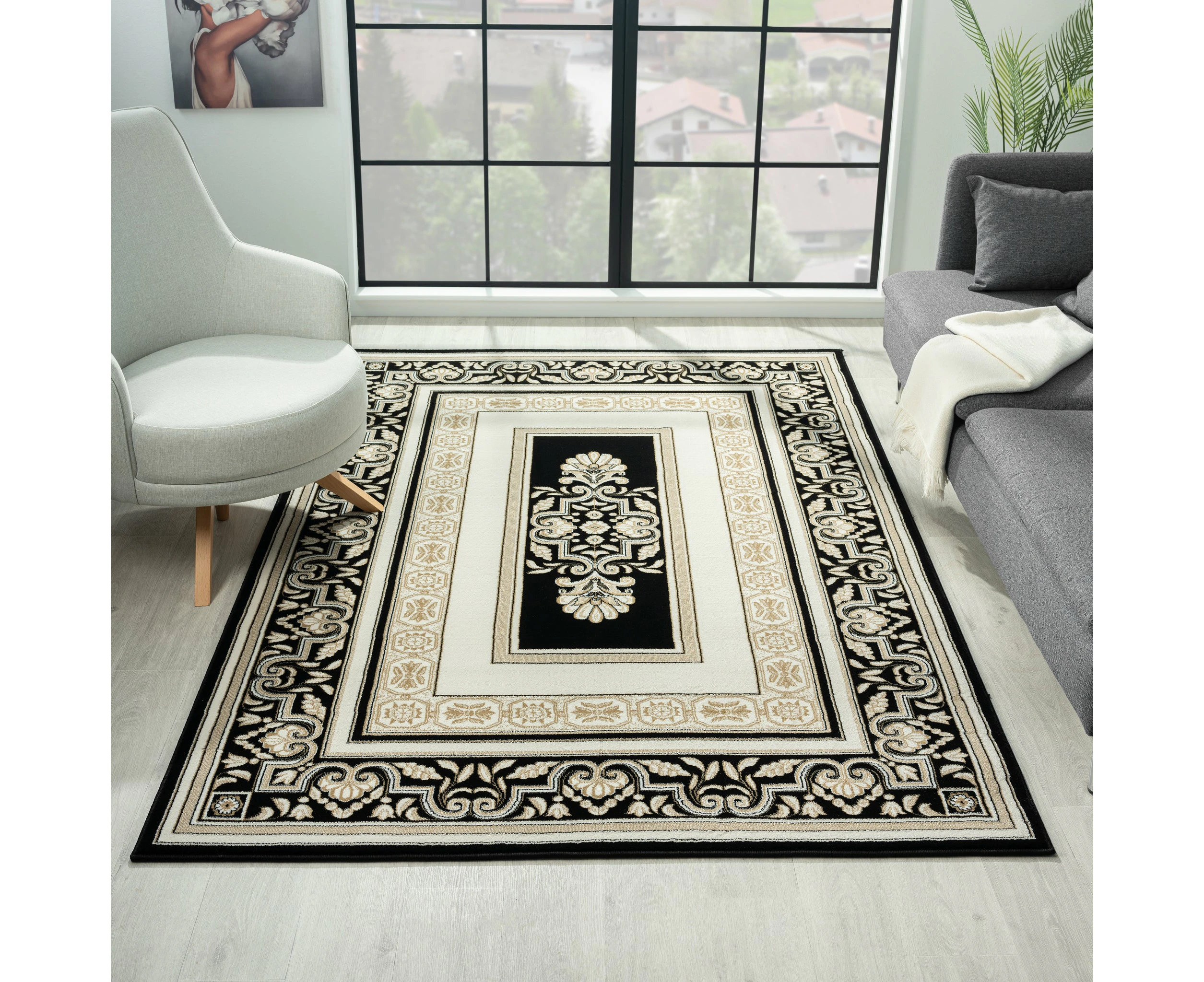 Aristocrat Black Runner Rug