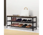 Levede 3-Tier Shoe Rack Bench Storage Cabinet Organisers Industrial Steel 100cm