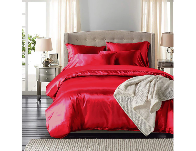 Dreamz Silk Satin Quilt Duvet Cover Set Single Double Queen King