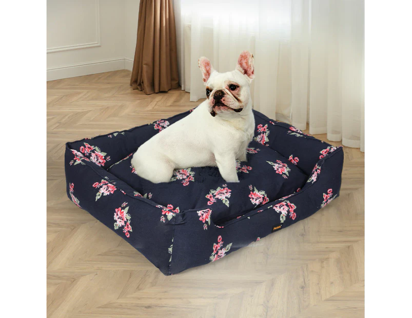 Pawz Dog Calming Bed Washable Removable Cover Double-Sided Navy M L XL 2XL 3XL