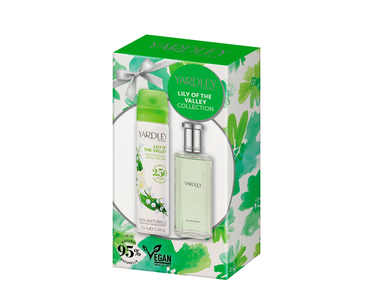 Yardley Lily Of The Valley Fragrence Gift Set EDT 50ml And Body Spray 75g