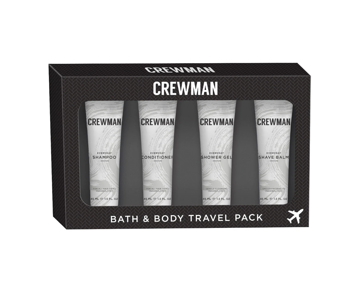 Crewman Traveler Kit With Shampoo Conditioner Shower Gel And Shave Balm All 45ml