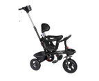 Bopeep Kids Tricycle Ride On Trike Toddler Balance Bike Prams Stroller Black