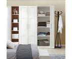 Oikiture Wardrobe Clothes Storage Cabinet Large Cupboard 2 Doors 4 Shelves White