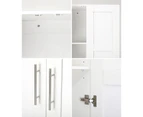 Oikiture Wardrobe Clothes Storage Cabinet Large Cupboard 2 Doors 4 Shelves White