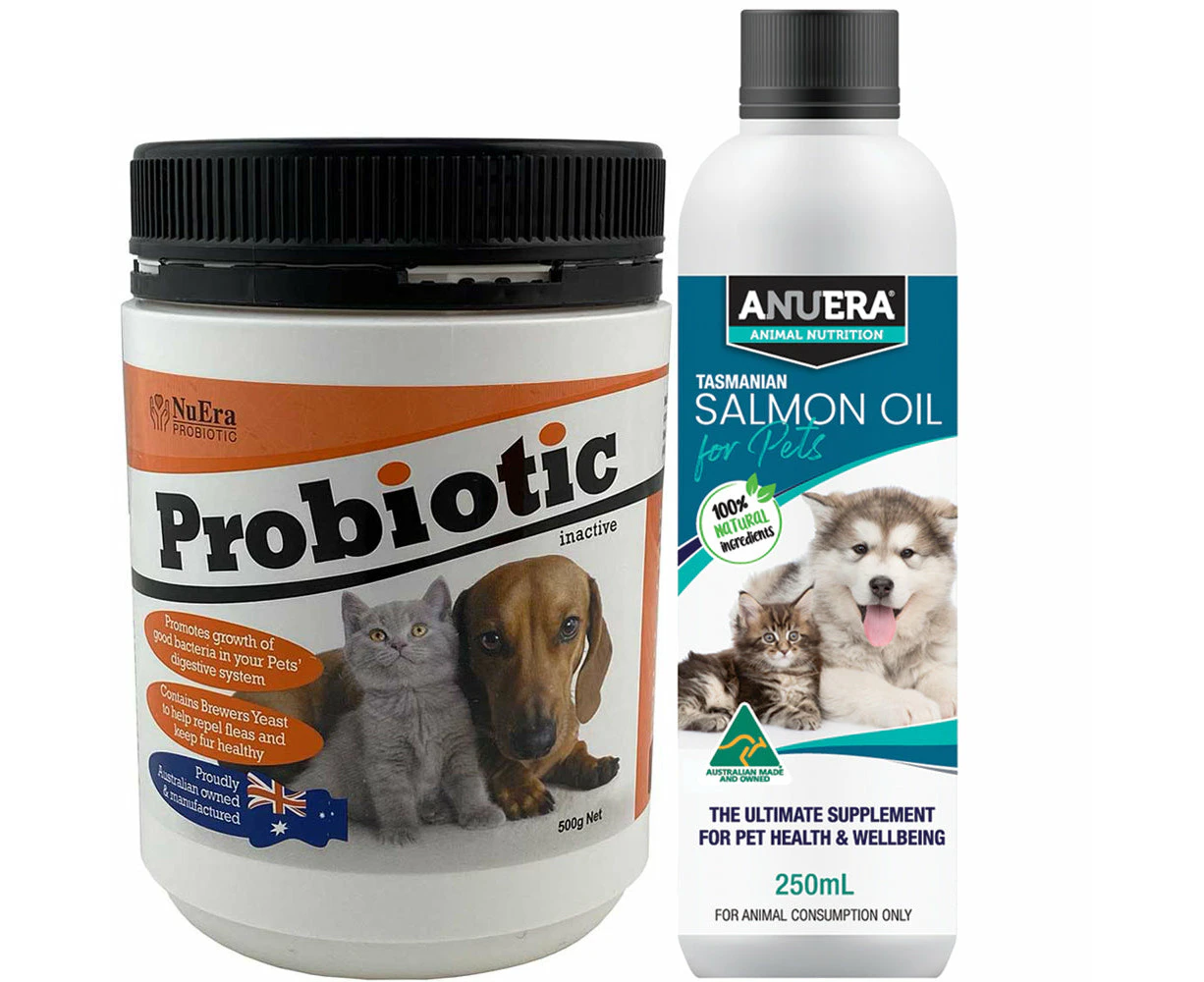 Bundle and Save 10% - ANUERA Complete Health Pack for Pets 500g Probiotic + 250ml Salmon Oil