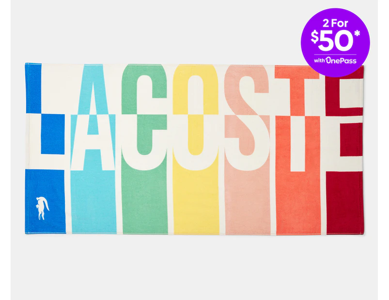 Lacoste Rainbow Logo Beach Towel - Multi