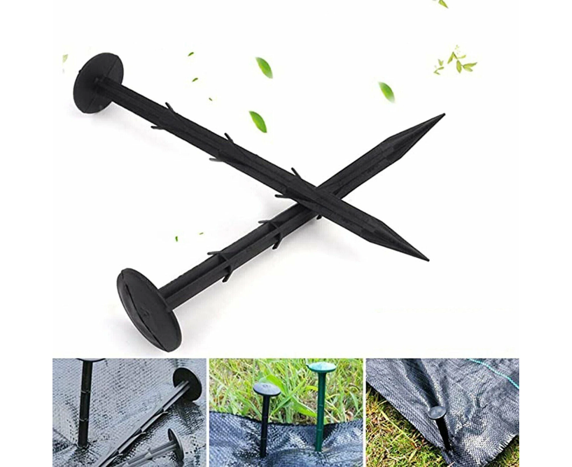 100x Grass Pegs Lawn Turf Weed Mat Plastic Pins Stakes Anchor Lawn Sod Fasten