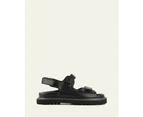 Jo Mercer Women's Vito Flat Sandals Black Leather