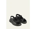 Jo Mercer Women's Vito Flat Sandals Black Leather