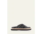 Jo Mercer Women's Venom Flat Slide Sandals Black Leather