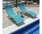 Coral Springs Lounger 3 pc Set - Aluminium Blue Hawaii