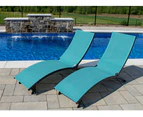 Coral Springs Lounger 3 pc Set - Aluminium Blue Hawaii