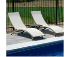 Coral Springs Lounger 3 pc Set - Aluminium Pearl