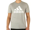 Adidas Men's Essentials Single Jersey Big Logo Tee / T-Shirt / Tshirt - Medium Grey Heather