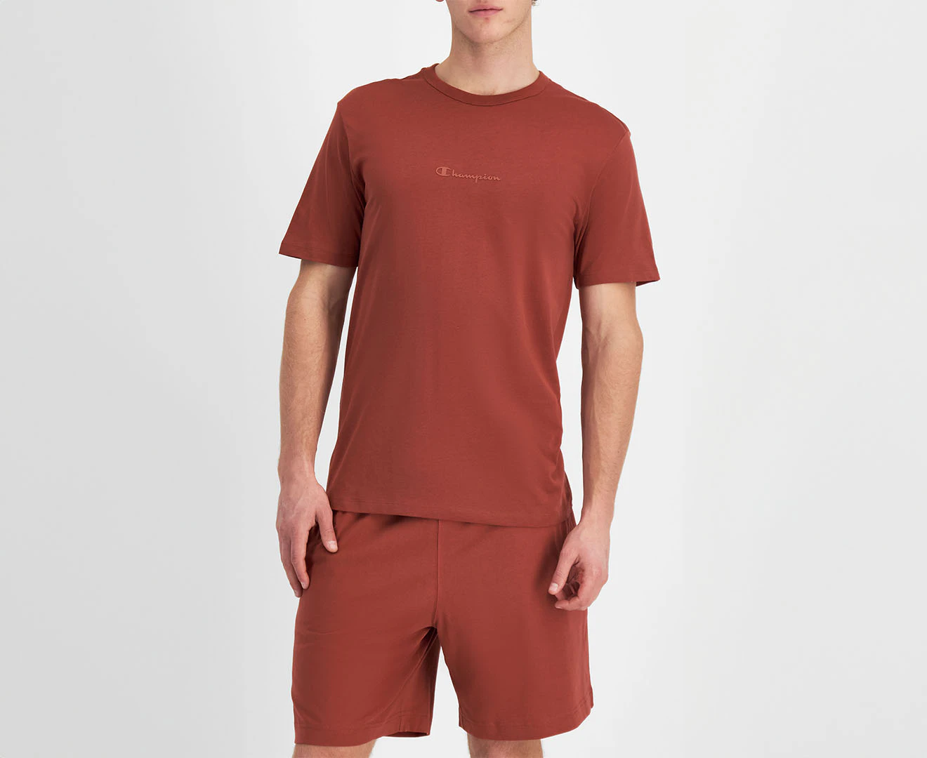 Champion Men's Tonal Script Tee / T-Shirt / Tshirt - Dark Wood