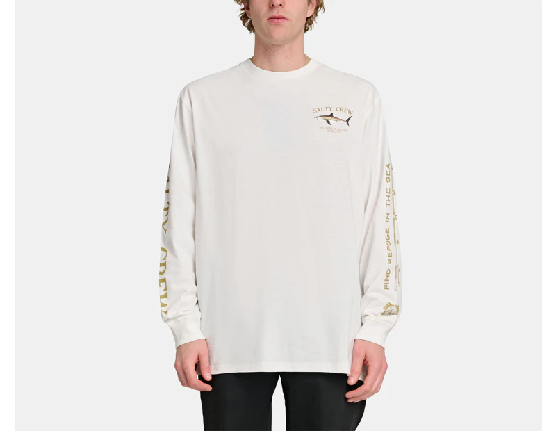 Salty Crew Men's Bruce Long Sleeve Tee / T-Shirt / Tshirt - White