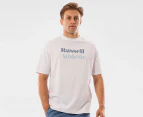 Russell Athletic Men's San Serif Tee / T-Shirt / Tshirt - White