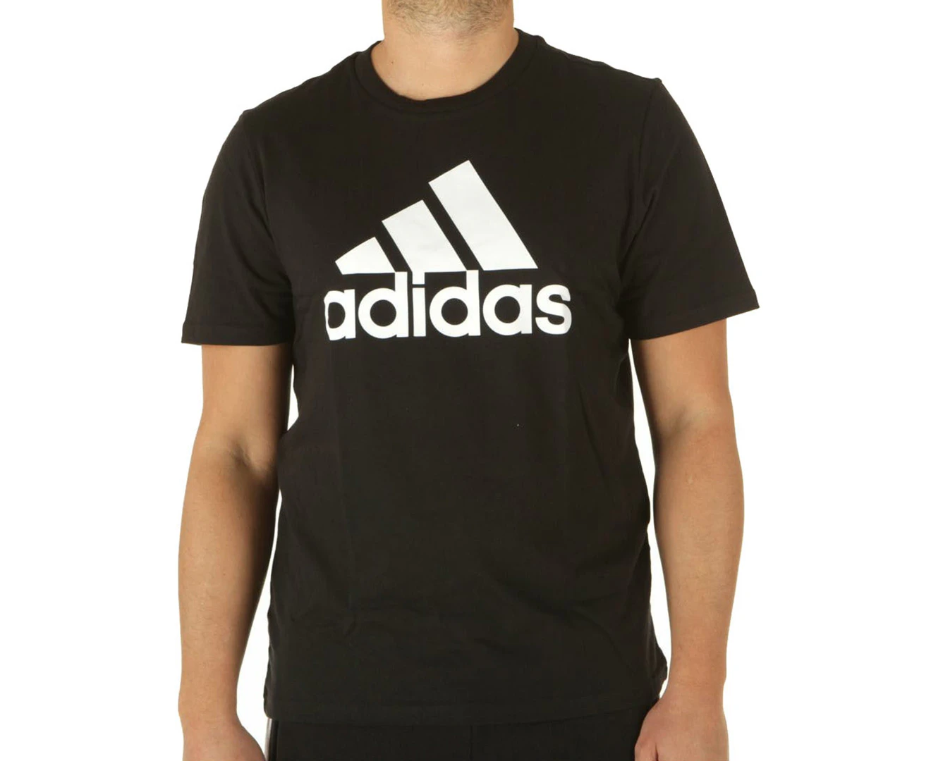 Adidas Men's Essentials Big Logo Tee / T-Shirt / Tshirt - Black/White