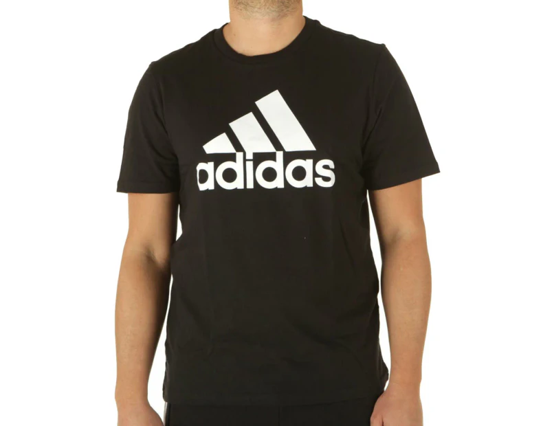 Adidas Men's Essentials Big Logo Tee / T-Shirt / Tshirt - Black/White