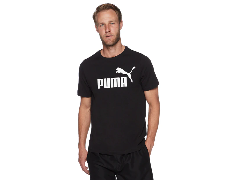 Puma Men's Essential Logo Tee / T-Shirt / Tshirt - Black/White