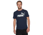 Puma Men's Essential Logo Tee / T-Shirt / Tshirt - Peacoat/White