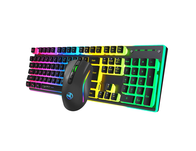 HXSJ L96 2.4G Wireless RGB Backlit Keyboard and Mouse Combo Gaming Keypads And Gaming   Mouse 104 Pudding Key Caps 4800DPI Large Battery Capacity