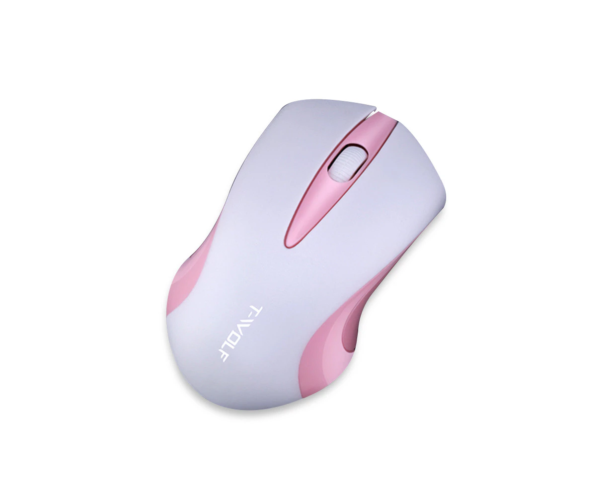 T-WOLF Q2 2.4G Wireless Optical Office Mouse 3 Button 1200 DPI Ergonomic Gaming Mouse for PC/Laptop White