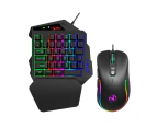 One Handed Gaming Keyboard And Mouse Combo V500 RGB Gaming Keypads And J300 Gaming Mouse Gaming Keypad Wired Gaming Keyboard with 2 USB Ports