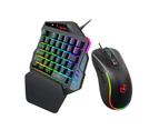 One Handed Gaming Keyboard And Mouse Combo V500 RGB Gaming Keypads And J300 Gaming Mouse Gaming Keypad Wired Gaming Keyboard with 2 USB Ports