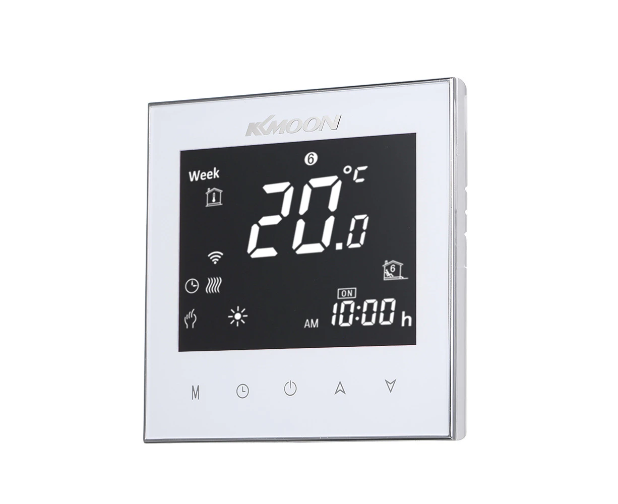 KKmoon Digital Underfloor Heating Thermostat for Electric Heating System Floor & Air Sensor with WiFi Connection & Voice Control Energy Saving AC 95-2