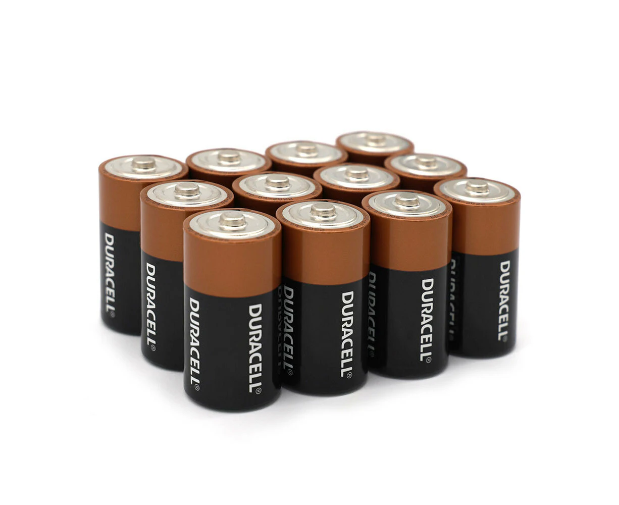 12pc Duracell Coppertop C Size Alkaline Battery Pack Single Use Batteries