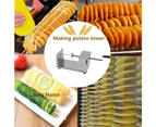 Stainless Steel Potato Twister Tornado Slicer Cutter Vegetable Spiral Machine-Red