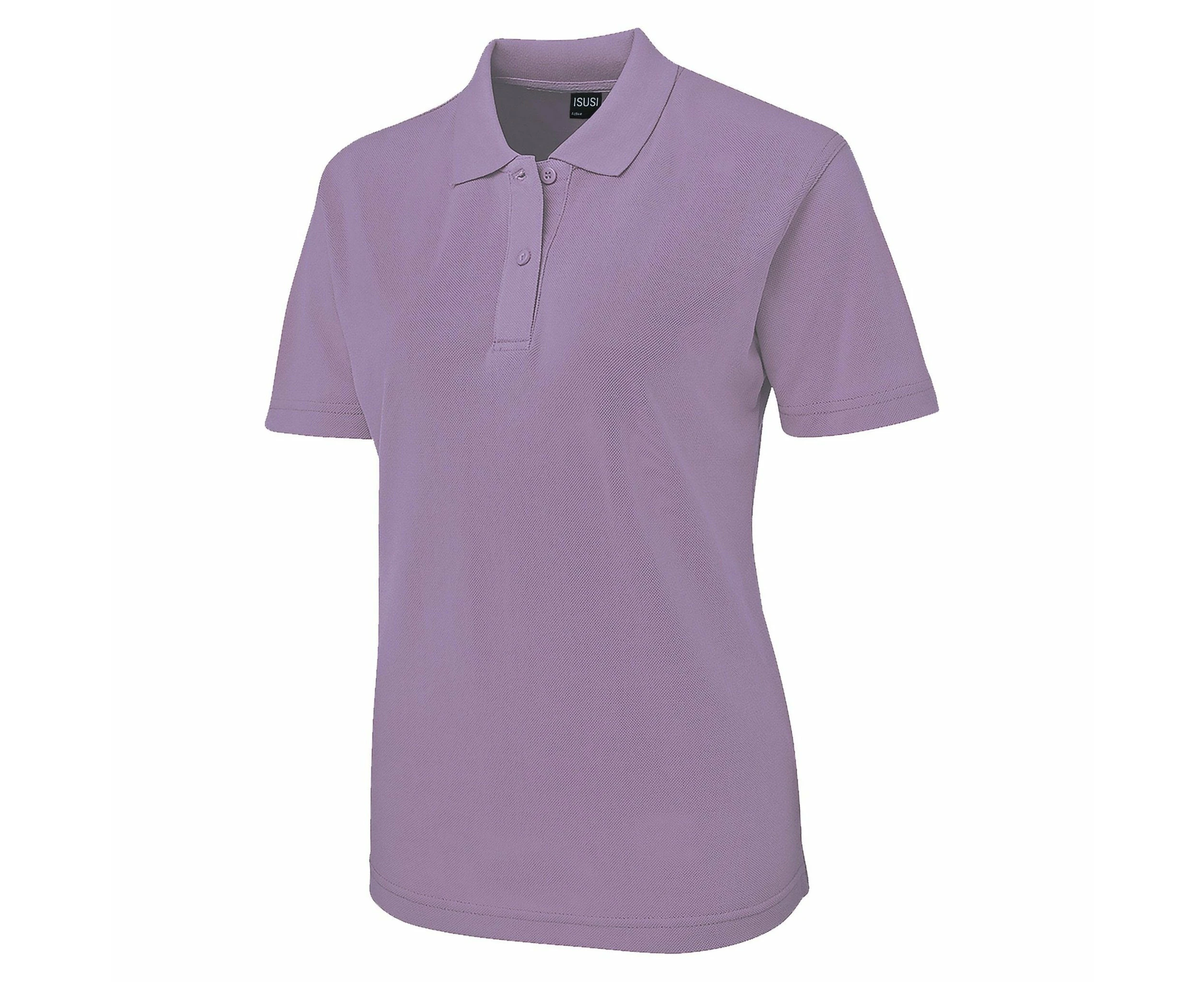 Cotton Blend Polo Shirts Plain Solid Colour Golf Shirt Short Sleeve Pique Classic Fit - Faded Mulberry