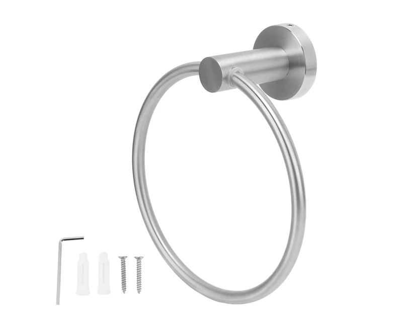 Simple Rustproof Retro Stainless Steel Towel Ring Bathroom Hand Towel Ring Brushed Finish